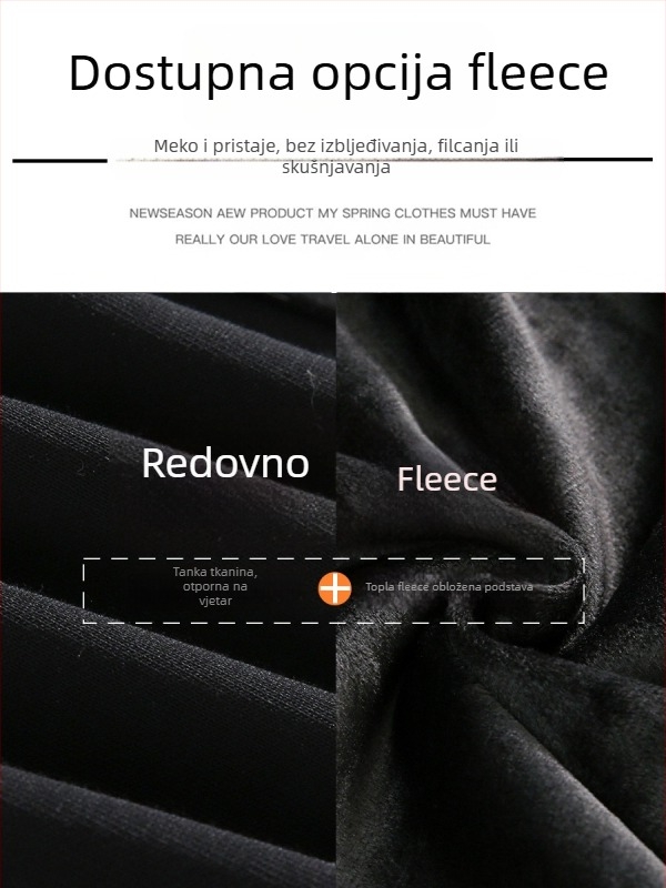 Muške casual hlače ravnog kroja, pamuk-poliester mješavina, srednji struk, vezanje na vrpcu, flis podstava