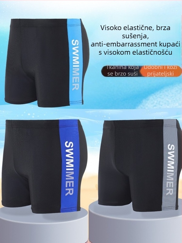 Muške kupaće šorceve s printom, brzo se suše, boxer stil, 90% poliester + 10% spandeks, 150 g/m², podstava 100% poliester