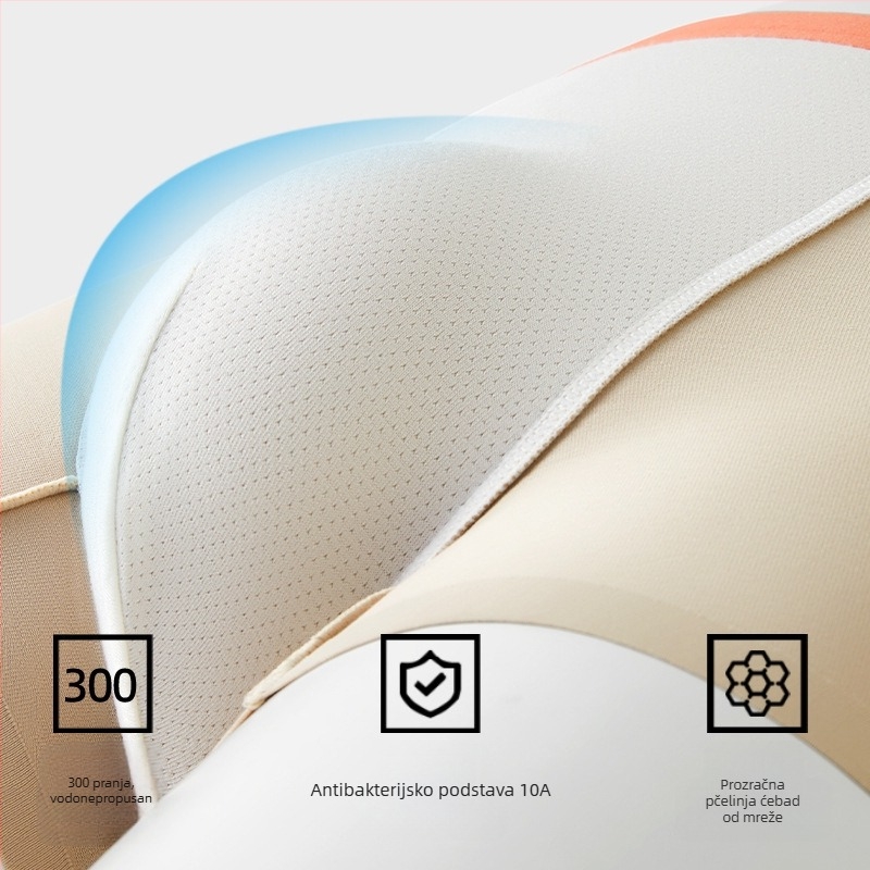 Muške gaće od pamuka, prozračne, antibakterijske, 95% pamuka, srednja visina struka, bez šavova