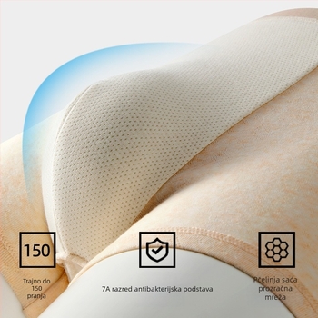 Muške bokserice s srednjom struku od čistog pamuka 95–100%, prozračne i antibakterijske, pleteni materijal, viskozna podstava