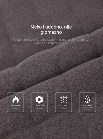 Muška vunena vest s 100% vunom, prilagođljiv kroj, debela termalna podstava, antibakterijska, okrugli ovratnik