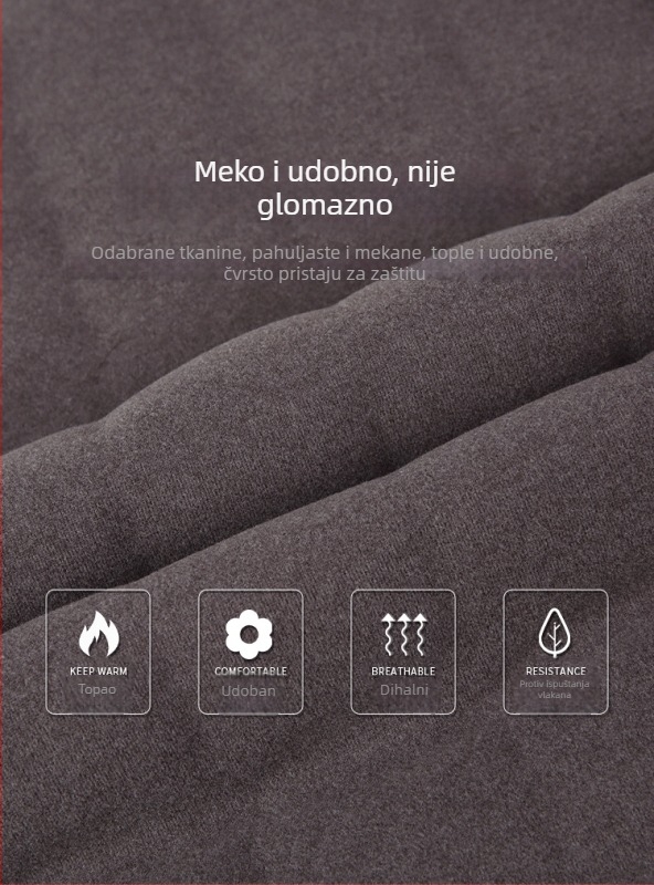 Muška vunena vest s 100% vunom, prilagođljiv kroj, debela termalna podstava, antibakterijska, okrugli ovratnik