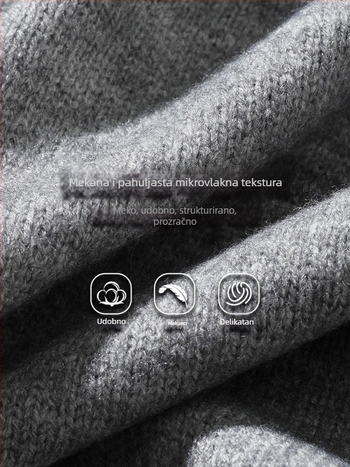 Muški pleteni gornji dio, opuštenog kroja, prugasti, okrugli izrez, akrilna smjesa (44,8% akril, 32,6% poliester, 22,6% najlon)