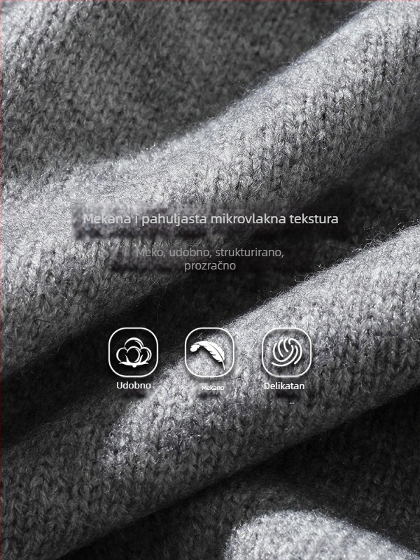 Muški pleteni gornji dio, opuštenog kroja, prugasti, okrugli izrez, akrilna smjesa (44,8% akril, 32,6% poliester, 22,6% najlon)