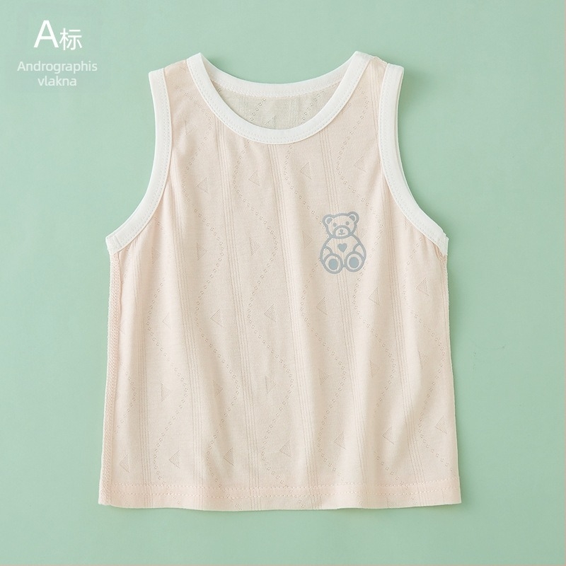 Dječja bezrukav vest, lagana ljetna pletena, okrugli izrez, Lyocell 59,6% pamukova smjesa, za uzrast 1–3 godina
