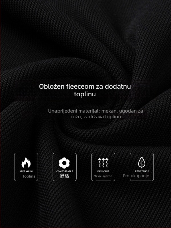 Muška kasmir pletena majica za bazni sloj, debela, s preklopnim ovratnikom, dugih rukava