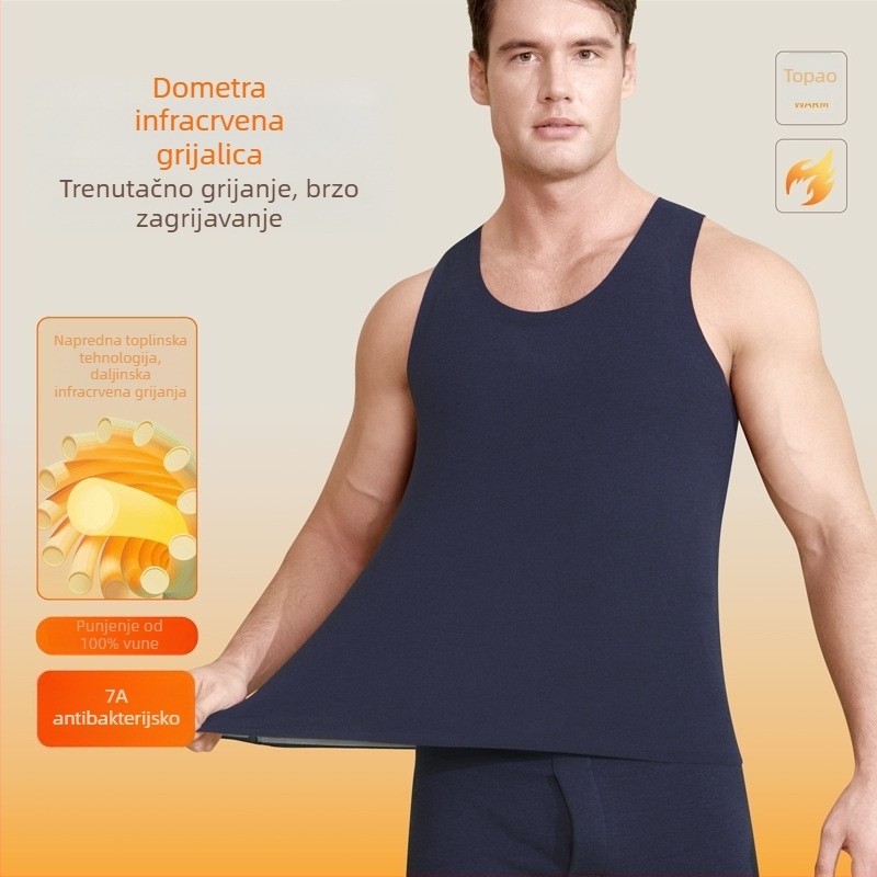 Topla baza vest za muškarce; flis podstava, bezšavna, trostruka poliester tkanina