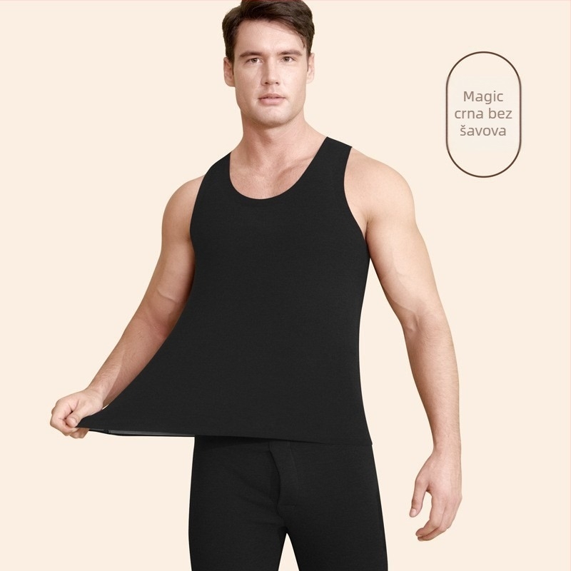 Topla baza vest za muškarce; flis podstava, bezšavna, trostruka poliester tkanina