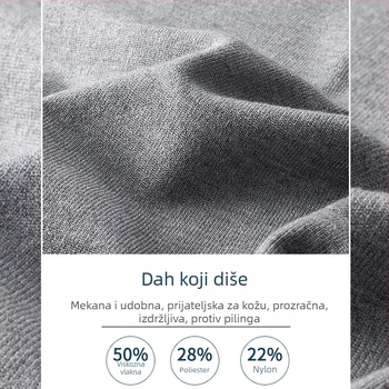 Muški bezruk pleteni prsluk s stojećim ovratnikom – uski kroj, ribasti donji rub, 95% viskozna smjesa, za jesen-zimu