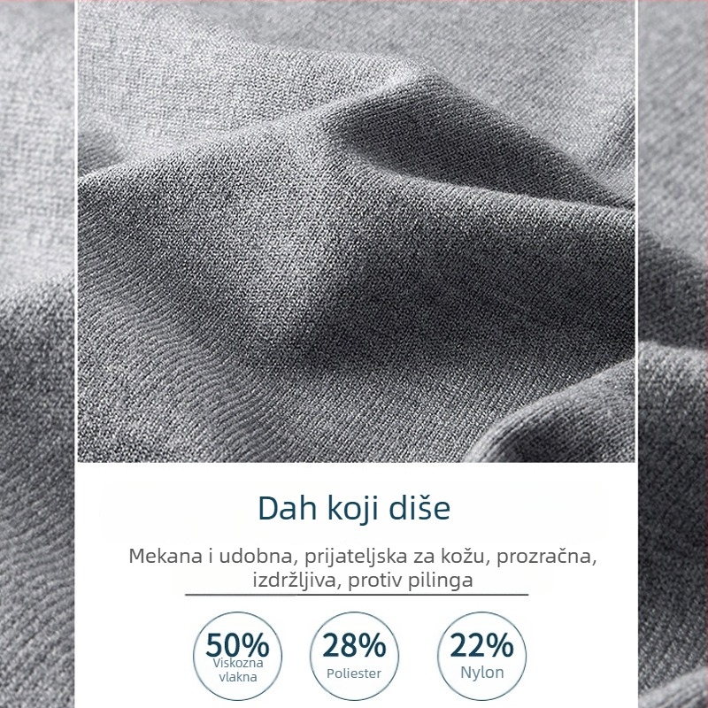Muški bezruk pleteni prsluk s stojećim ovratnikom – uski kroj, ribasti donji rub, 95% viskozna smjesa, za jesen-zimu