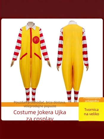 Klaun kostim za djecu i odrasle – 70% spandex, 30% poliester (Lycra), gradski hipster stil, za scenske izvedbe