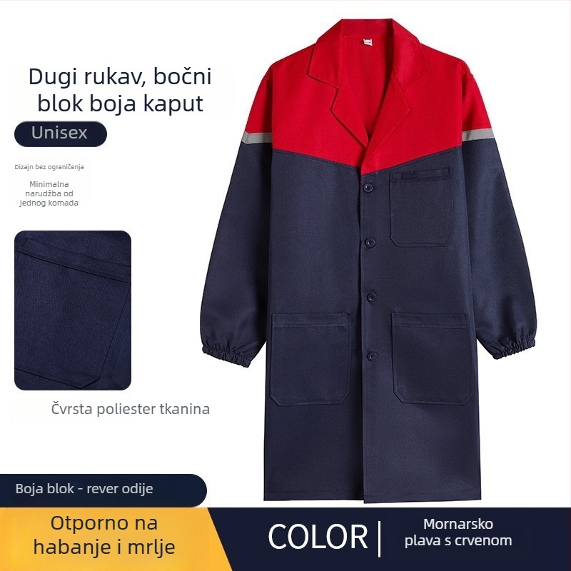 Muško radno odjeće vanjska jakna od corduroya, dugi kroj, otporno na mrlje, poliester, podstava 100%, četiri sezone