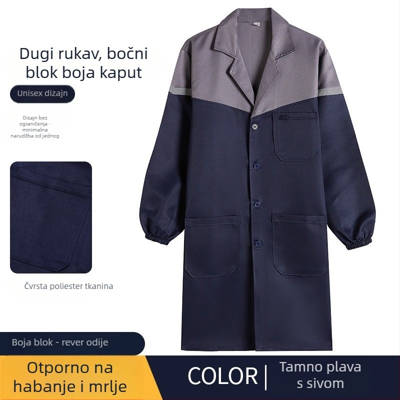 Muško radno odjeće vanjska jakna od corduroya, dugi kroj, otporno na mrlje, poliester, podstava 100%, četiri sezone