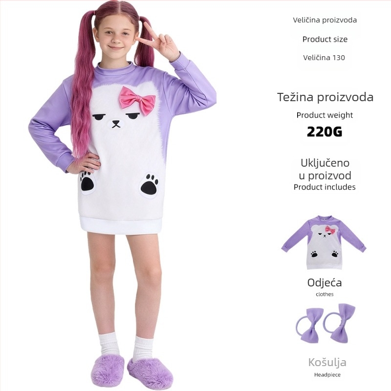 Mira Huntress Sleepwear Cosplay Outfit – Poliester + Elastan, Euro‑Američki stil, za cosplay igara i anime, Manga Friends Society