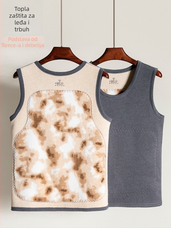 Muška zimska termo vest s fleec podstavom, prilagodljiv kroj, debeli materijal, 95% poliester