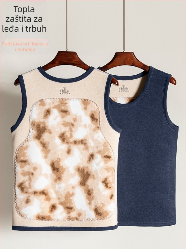 Muška zimska termo vest s fleec podstavom, prilagodljiv kroj, debeli materijal, 95% poliester