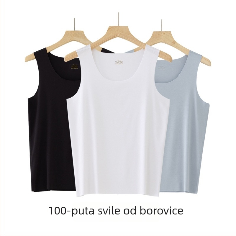 Muški bezruk T majica, Mulberry Silk Modal mješavina, okrugli ovratnik, lagana 121–140 g/m², sportski stil