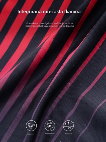 Muški trkački top bez rukava – prozračan, brzo se suši poliester, prugasti uzorak, atletika