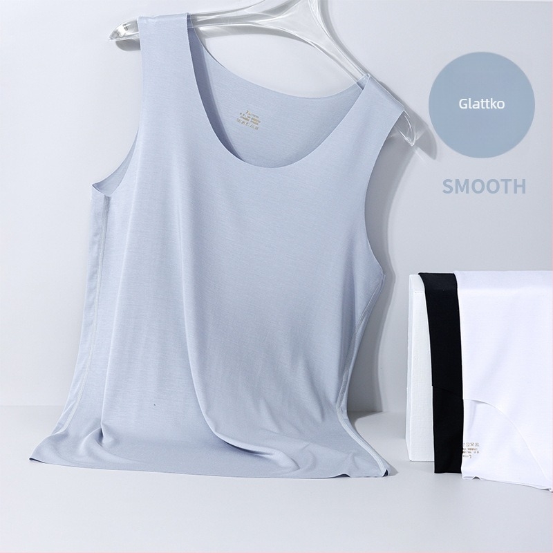 Modal muška ljetna vest s širokim ramenima, kružni izrez, 80-90% Modal, srednja debljina 161-180 g/m2