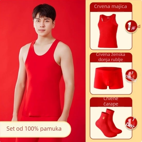 Muška pamučna vesta s okruglim izrezom, Kangji Bird, 100% pamuk, za sve sezone, srednja gustoća 141–160 g/m²