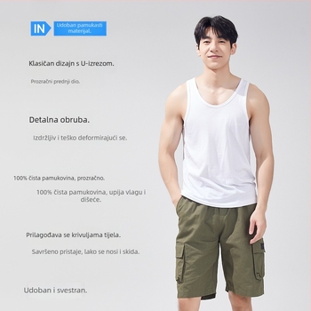 Muški potkoš od 100% pamuka, V-izrez, tanak materijal, model XI58811, ljetna sezona