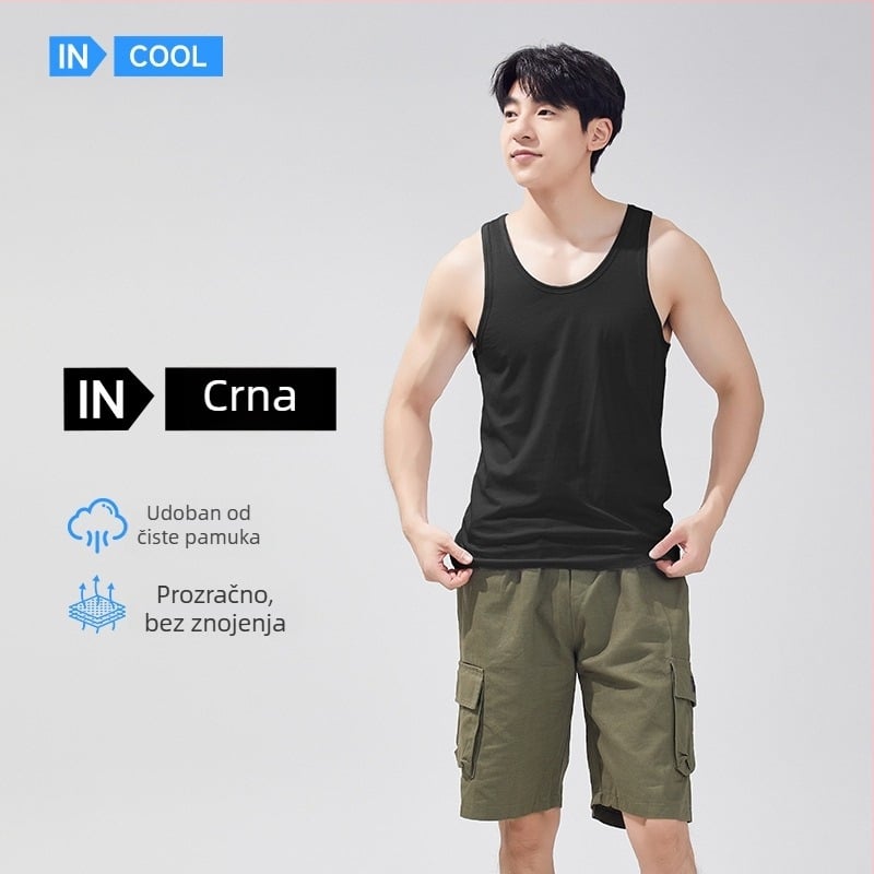 Muški potkoš od 100% pamuka, V-izrez, tanak materijal, model XI58811, ljetna sezona