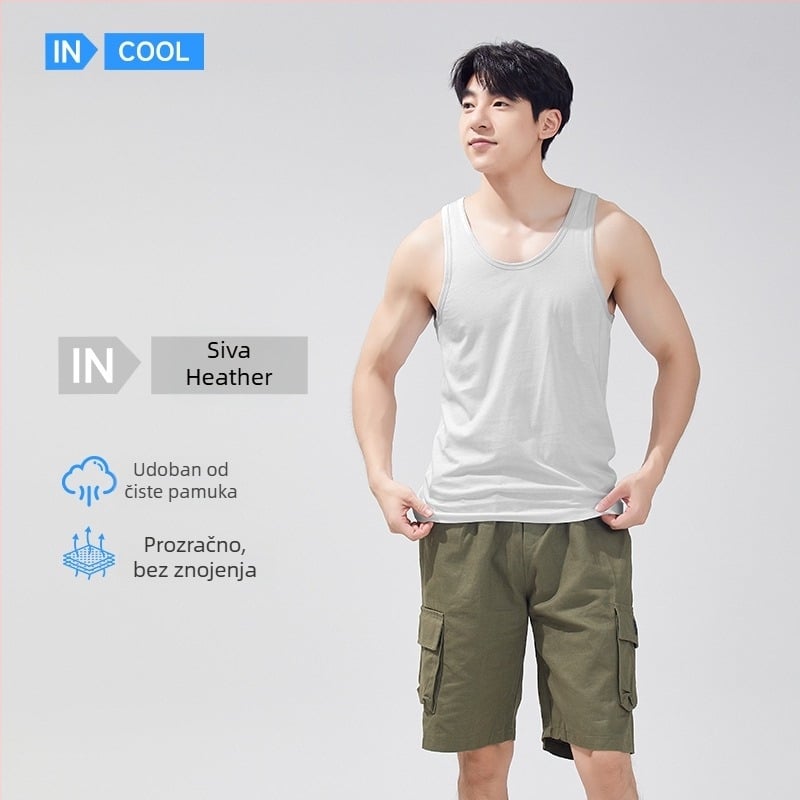 Muški potkoš od 100% pamuka, V-izrez, tanak materijal, model XI58811, ljetna sezona