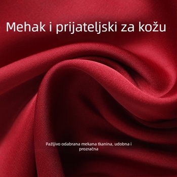 Set pidžama za parove od ledene svile, tradicionalni kineski stil, V-izrez, dugi rukavi, dugačke hlače
