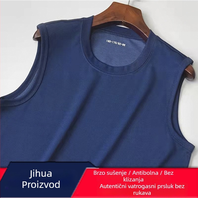 Sportska veste bez rukava, slim fit, poliester vlakno, sadržaj poliester 31–50%, ravni rub