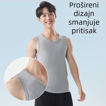 Muška pamučna vesta bez rukava, širokih ramena, V-izrez, ležerni stil, 95–100% pamuka, gustoća tkanine 181–200 g/m²