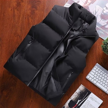 Muška vesta bez rukava s poliester punjenjem i podstavom, bez kapulje, korejski stil