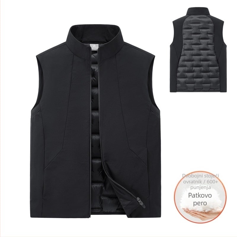 Muški prsluk od perja sa stojećim ovratnikom – 86–90% perja, punilo <100 g, punilo: bijeli patka perje, materijal: najlon