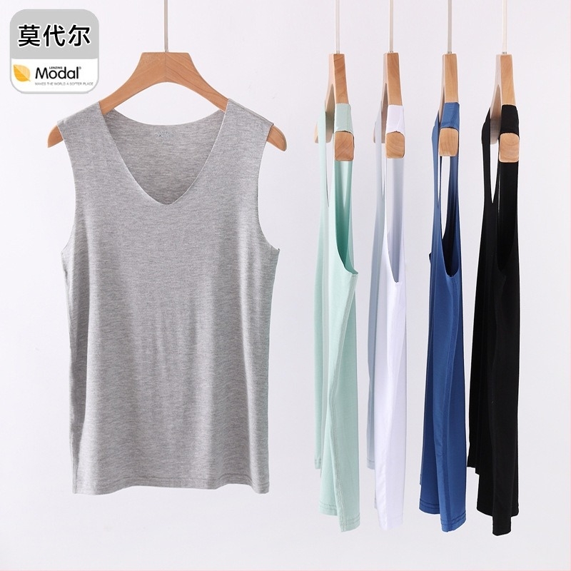 Muški modalni bezšivni top s širokim ramenima, okrugli izrez, srednja debljina 161–180 g/m², ljeto