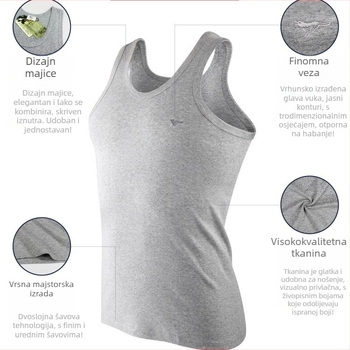 Muški vest s 100% pamukom, prozračan i jednostavan stil, niski ovratnik, 141–160 g/m² (Septwolves; 100% pamuk; niski ovratnik; 141–160 g/m²; proljeće 2024)