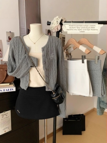 Chenqing A-linijska suknja s dizajnom kolage, viskozna tkanina, ljeto 2025, korejski stil