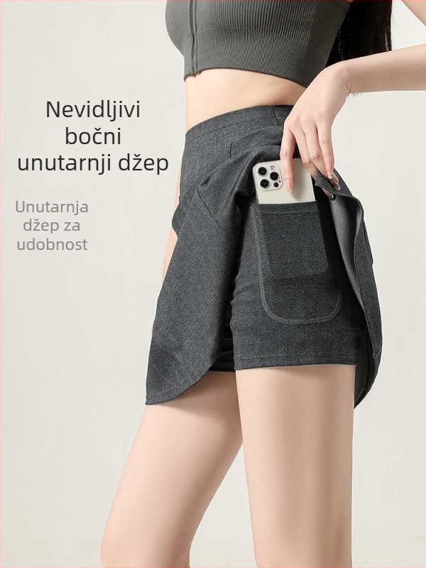 Jednobojna A-linijska kratka suknja od poliester-spandeks materijala, prozračna, 70–80% poliester, Spandeks ispod 30%, ljeto 2025, japansko-korejski ležerni stil