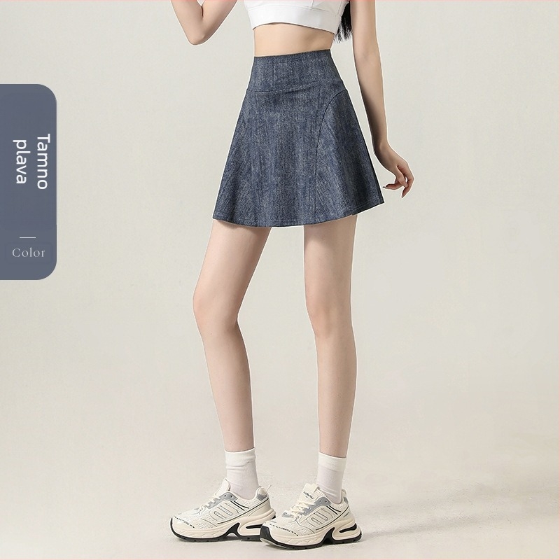 Jednobojna A-linijska kratka suknja od poliester-spandeks materijala, prozračna, 70–80% poliester, Spandeks ispod 30%, ljeto 2025, japansko-korejski ležerni stil