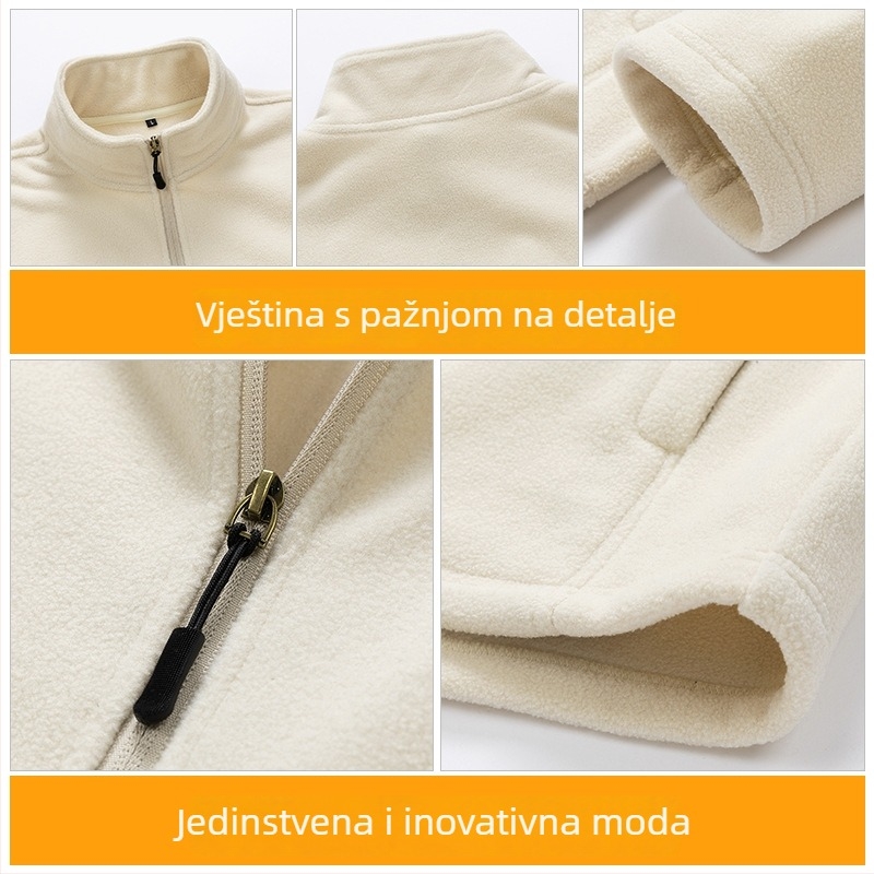 Muška jakna sa stojećim ovratnikom, zatvaračem, vanjska i podstava od 100% poliestera, jednofarbna, korejski stil