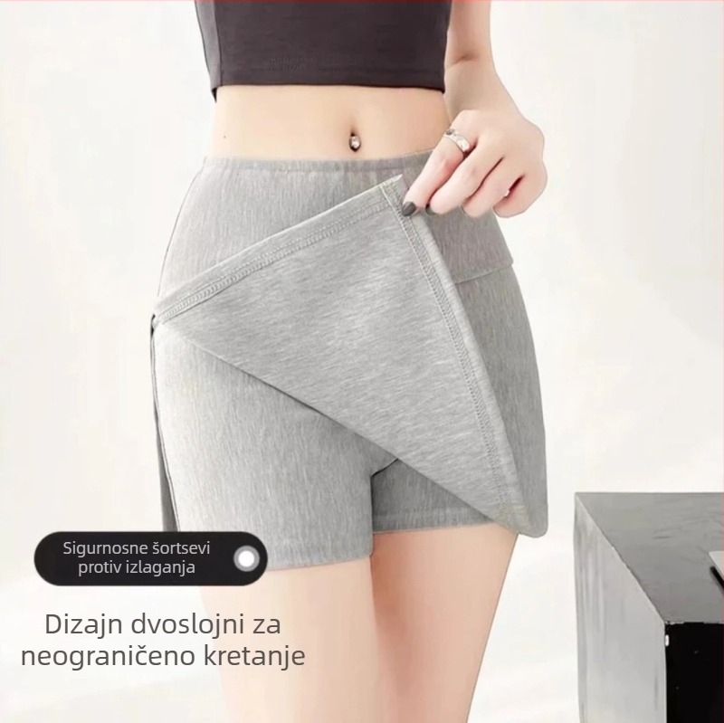 Joga suknja s bočnim prorezom, visokim strukom, A-kroj; uzorak: jednobojan; tkanina: viskozno vlakno; glavna tkanina: viskoza; druga tkanina: najlon; elastičnost: rastezljivo