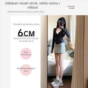 Ženska A-linijska suknja, pamučna, jednofarbna, udio glavne tkanine 30–50%, proljeće 2025, casual japansko-korejski stil