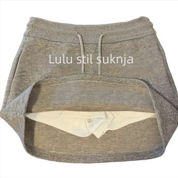 Ženska A-linijska suknja, pamučna, jednofarbna, udio glavne tkanine 30–50%, proljeće 2025, casual japansko-korejski stil