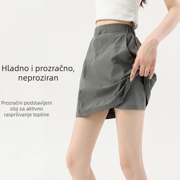 UPF40+ Radna suknja s visokim strukom, najlon-elastan tkanina, ljeto 2025