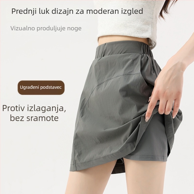 UPF40+ Radna suknja s visokim strukom, najlon-elastan tkanina, ljeto 2025