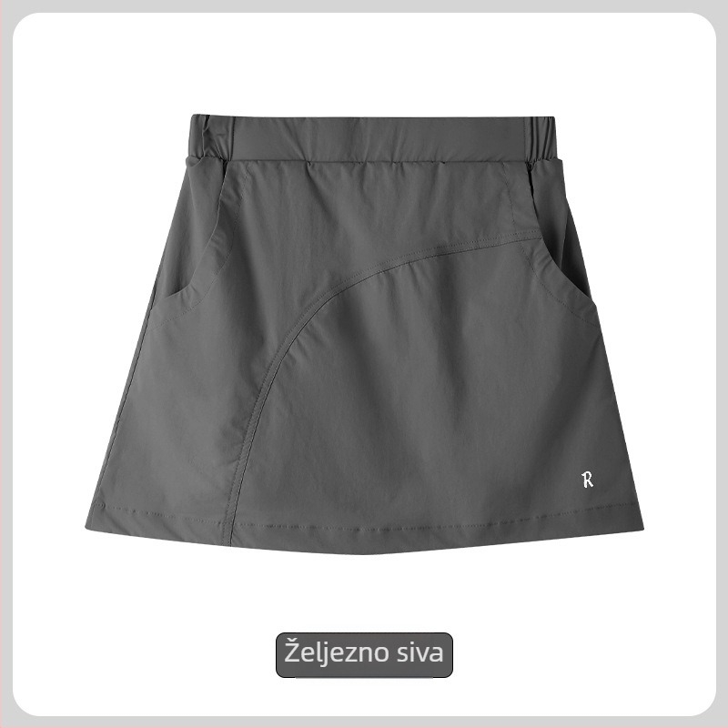 UPF40+ Radna suknja s visokim strukom, najlon-elastan tkanina, ljeto 2025