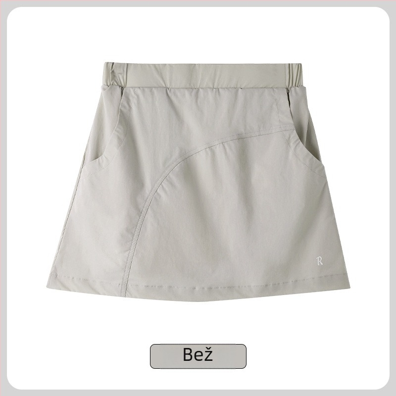 UPF40+ Radna suknja s visokim strukom, najlon-elastan tkanina, ljeto 2025