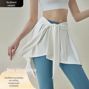 Joga mini suknja A-linija, pokriva bokove, jednobojni uzorak, chenille tkanina s elastanom