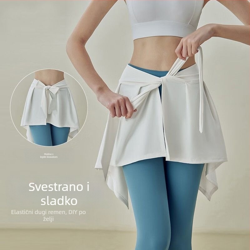 Joga mini suknja A-linija, pokriva bokove, jednobojni uzorak, chenille tkanina s elastanom