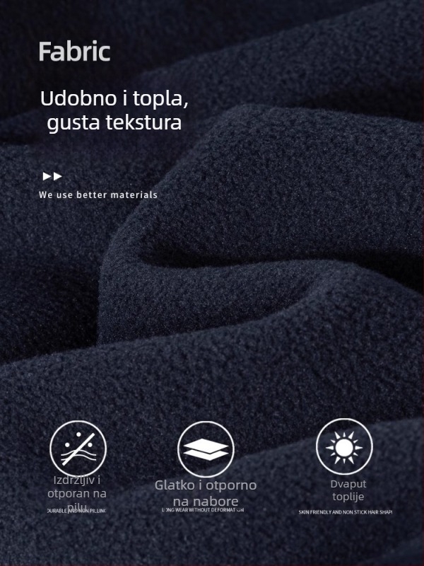 Ženska fleece jakna s kapuljačom – široka silueta, dugi rukavi, zatvarač, poliester