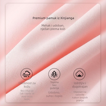 Ženska pamučna T majica s V-dekolteom, dugi rukav, uski kroj, jednobojna tkanina, pamuk-spandeks