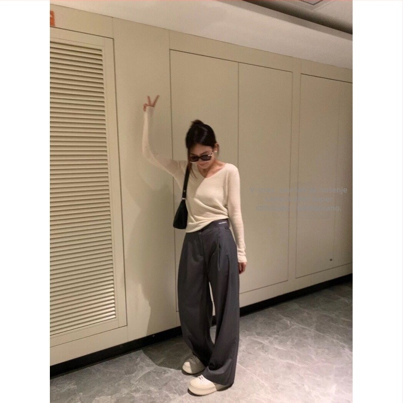 Džemper od vune i kašmira, slim fit, V-izrez, tanak pleteni